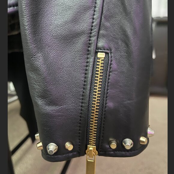 AS by DF- Black Leather Jacket (Size M) - Picture 2 of 3